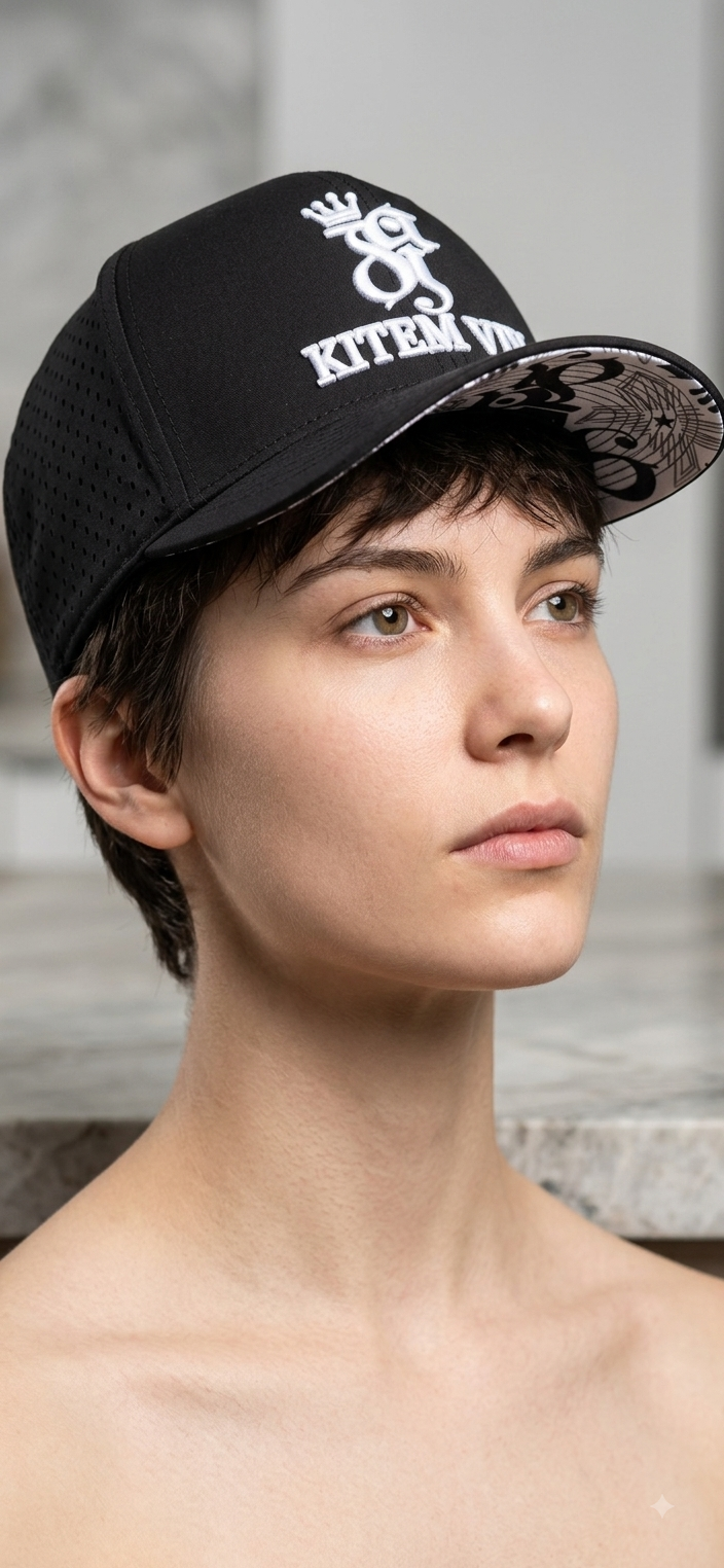 "KITEM VIV" Statement Snapback — Black